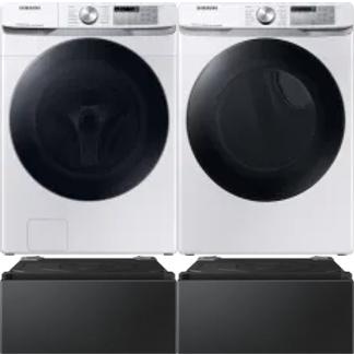 Side by Side Washer & Dryer Set on Pedestals
