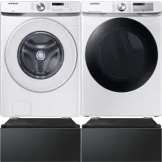 Side by Side Washer & Dryer Set on Pedestals