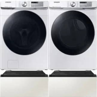 Side by Side Washer & Dryer Set on Pedestals