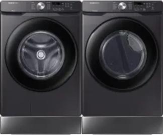 Side by Side Washer & Dryer Set on Risers