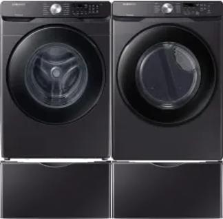 Side by Side Washer & Dryer Set on Pedestals