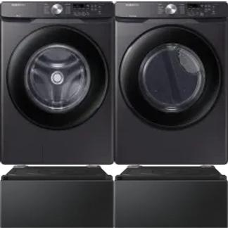 Side by Side Washer & Dryer Set on Pedestals