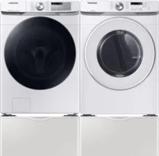 Side by Side Washer & Dryer Set on Pedestals