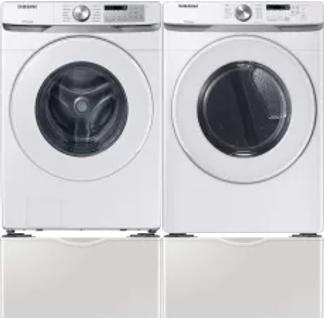 Side by Side Washer & Dryer Set on Pedestals