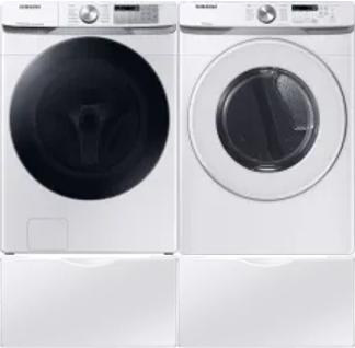 Side by Side Washer & Dryer Set on Pedestals
