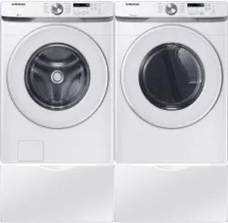 Side by Side Washer & Dryer Set on Pedestals