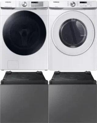 Side by Side Washer & Dryer Set on Pedestals