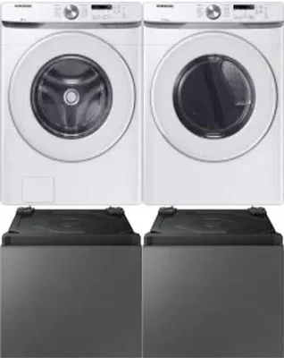Side by Side Washer & Dryer Set on Pedestals