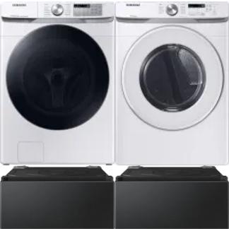Side by Side Washer & Dryer Set on Pedestals