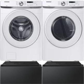 Side by Side Washer & Dryer Set on Pedestals