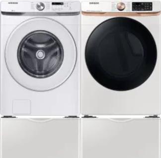 Side by Side Washer & Dryer Set on Pedestals