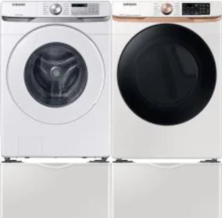 Side by Side Washer & Dryer Set on Pedestals