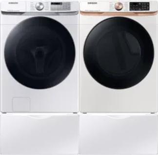 Side by Side Washer & Dryer Set on Pedestals