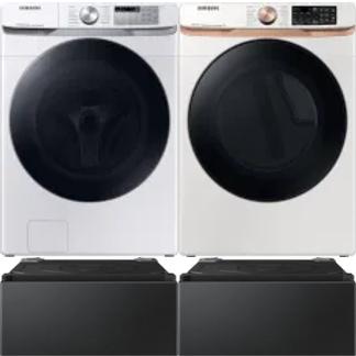Side by Side Washer & Dryer Set on Pedestals