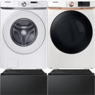 Side by Side Washer & Dryer Set on Pedestals