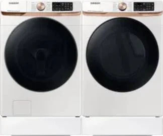 Side by Side Washer & Dryer Set on Risers
