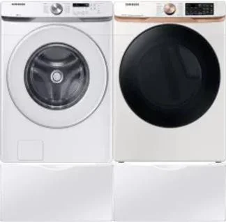 Side by Side Washer & Dryer Set on Pedestals