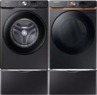 Side by Side Washer & Dryer Set on Pedestals