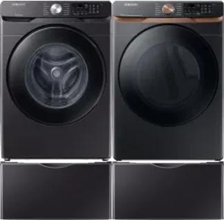 Side by Side Washer & Dryer Set on Pedestals