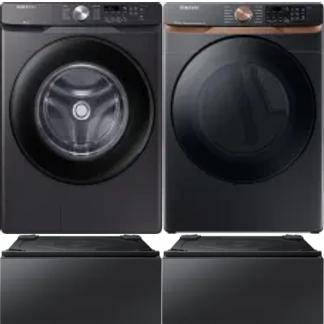 Side by Side Washer & Dryer Set on Pedestals