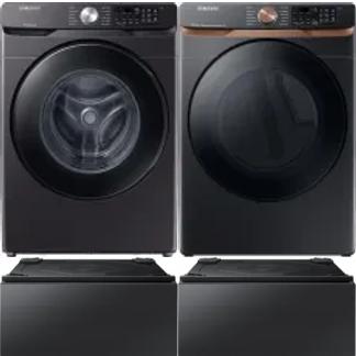 Side by Side Washer & Dryer Set on Pedestals