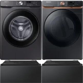 Side by Side Washer & Dryer Set on Pedestals