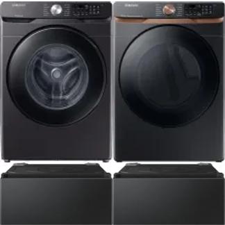 Side by Side Washer & Dryer Set on Pedestals