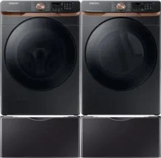 Side by Side Washer & Dryer Set on Pedestals