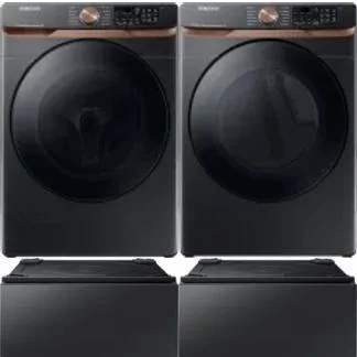 Side by Side Washer & Dryer Set on Pedestals