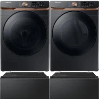Side by Side Washer & Dryer Set on Pedestals