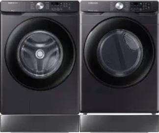Side by Side Washer & Dryer Set on Risers