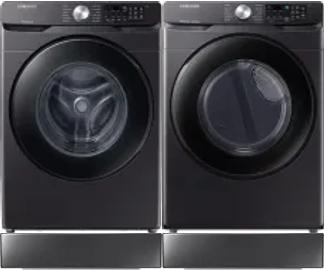 Side by Side Washer & Dryer Set on Risers