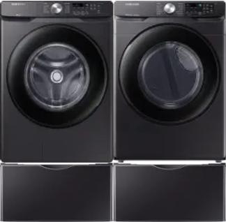 Side by Side Washer & Dryer Set on Pedestals