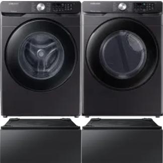 Side by Side Washer & Dryer Set on Pedestals