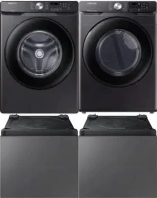 Side by Side Washer & Dryer Set on Pedestals