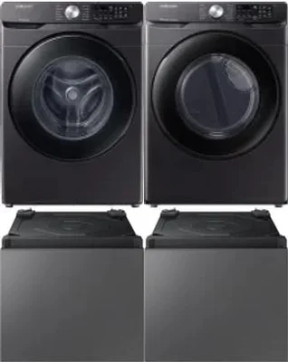 Side by Side Washer & Dryer Set on Pedestals