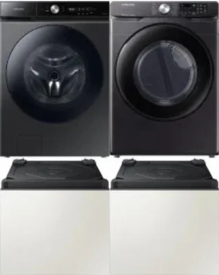 Side by Side Washer & Dryer Set on Pedestals