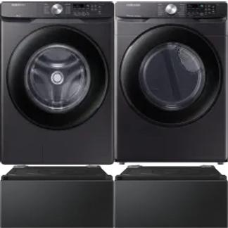 Side by Side Washer & Dryer Set on Pedestals