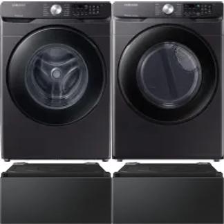 Side by Side Washer & Dryer Set on Pedestals