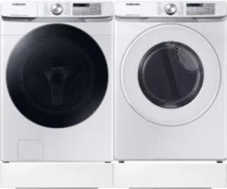 Side by Side Washer & Dryer Set on Risers
