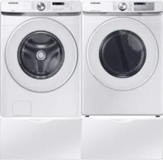 Side by Side Washer & Dryer Set on Pedestals