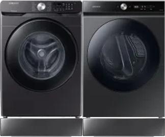 Side by Side Washer & Dryer Set on Risers