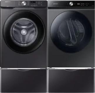 Side by Side Washer & Dryer Set on Pedestals