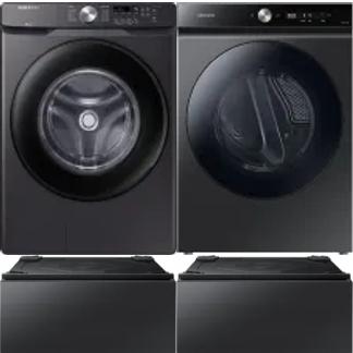 Side by Side Washer & Dryer Set on Pedestals