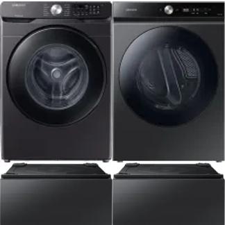Side by Side Washer & Dryer Set on Pedestals