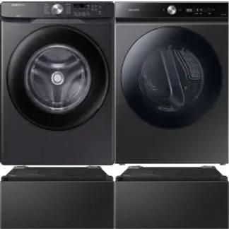 Side by Side Washer & Dryer Set on Pedestals