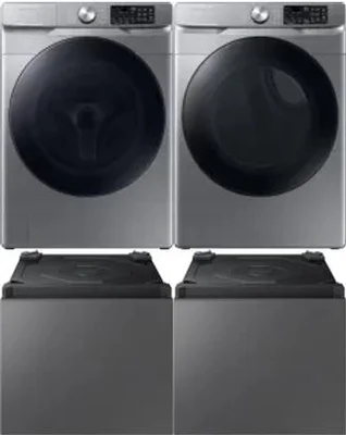 Side by Side Washer & Dryer Set on Pedestals