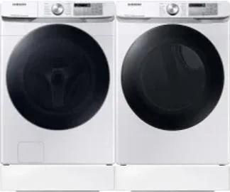 Side by Side Washer & Dryer Set on Risers