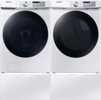 Side by Side Washer & Dryer Set on Pedestals