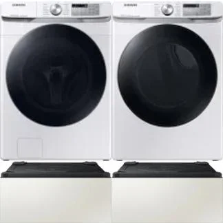 Side by Side Washer & Dryer Set on Pedestals
